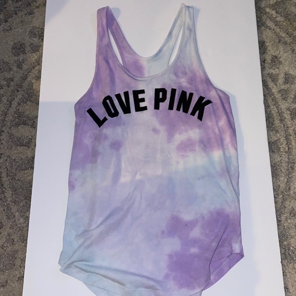 Pink razor back tank top